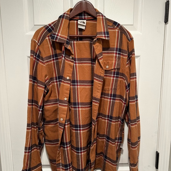 The North Face Tan and Black Plaid Flannel - Picture 1 of 3